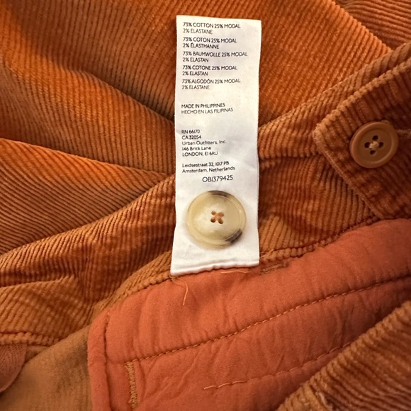 Maeve Anthropologie The Colette Orange Classic Corduroy Wide Leg Pants Size 28P - Picture 9 of 9